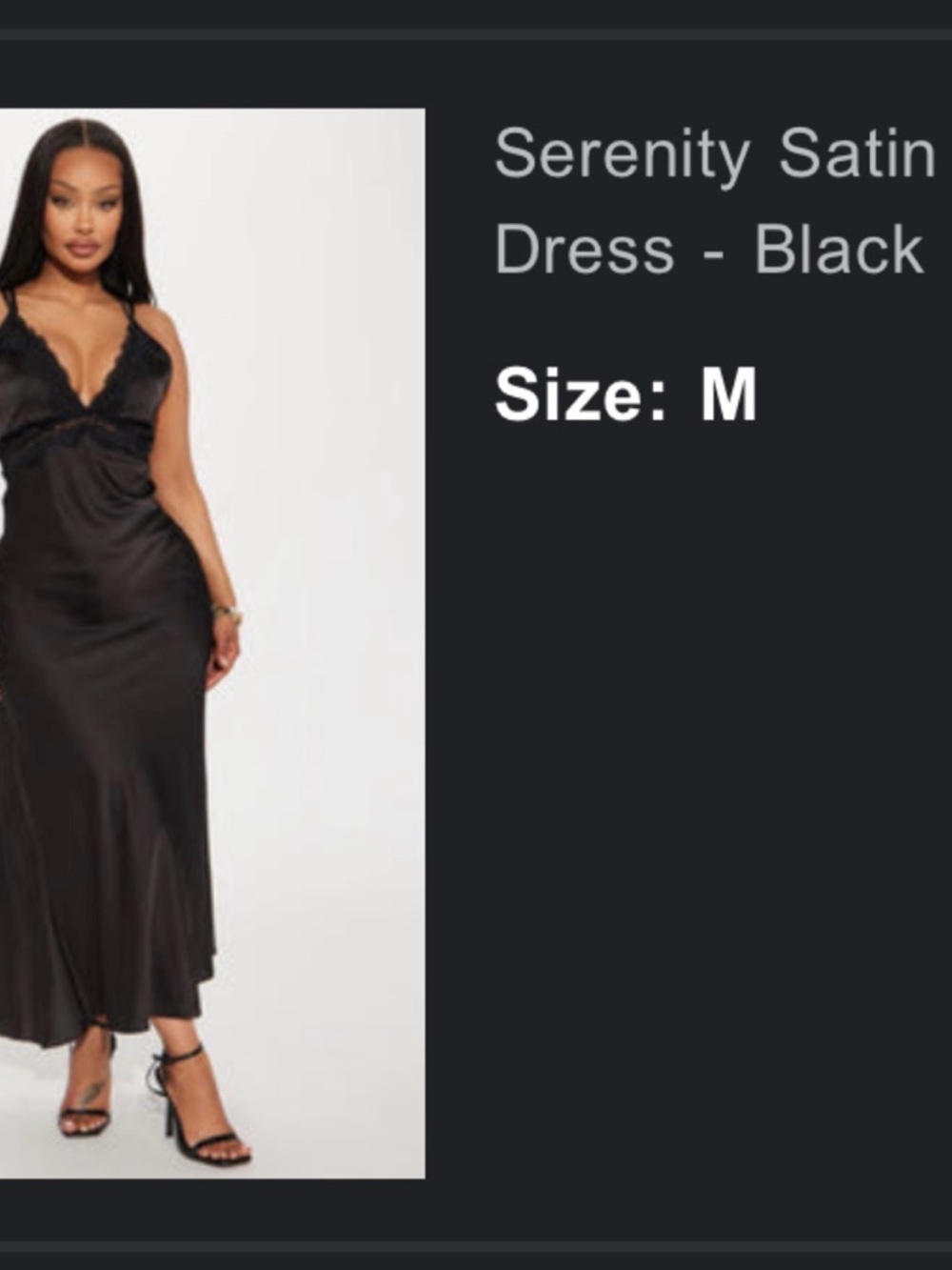 Fashion Nova Serenity Satin Maxi Dress - Black